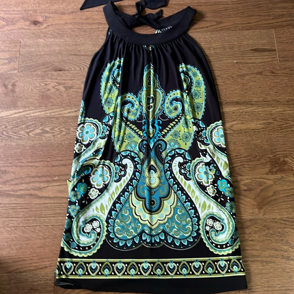 Tiana B. Black Print Dress.